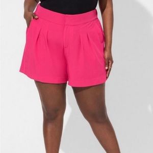 Torrid Wide Leg Studio Crepe Short in Pink Peacock